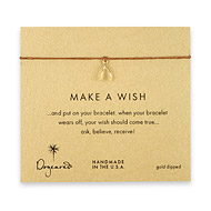 make a wish wishbone bracelet on tobacco, gold dipped
