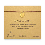 make a wish wheat bracelet on tobacco, gold dipped