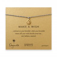 make a wish nautilus shell bracelet on pebble, gold dipped