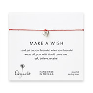 make a wish full heart bracelet on red, sterling silver