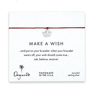 make a wish bracelet with sterling silver lotus on red