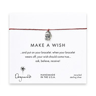 make a wish lucky cat bracelet on maroon, sterling silver