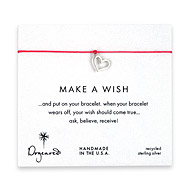 make a wish loving heart bracelet on fuchsia, sterling silver