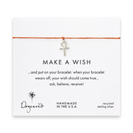 make a wish bracelet with sterling silver ankh on burnt orange