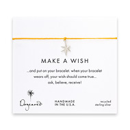 make a wish bracelet with sterling silver bright star on mustard