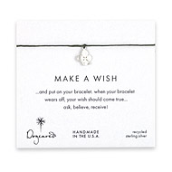 make a wish four leaf clover bracelet on leaf, sterling silver