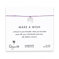 make a wish angel wings bracelet on lilac, sterling silver