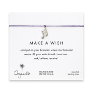 make a wish bracelet with sterling silver double note on plum