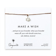 make a wish lotus bracelet on tobacco, sterling silver