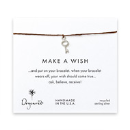 make a wish key bracelet on tobacco, sterling silver