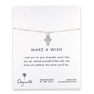 make a wish modern cross bracelet, sterling silver
