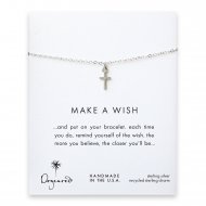 make a wish simple cross bracelet, sterling silver