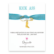kick ass make a wish pin with cowboy boot charm