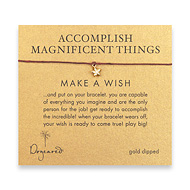accomplish magnificent things make a wish bracelet with gold dipped lucky star on maroon irish linen