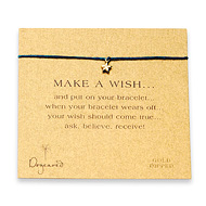 make a wish bracelet with gold dipped lucky star on teal