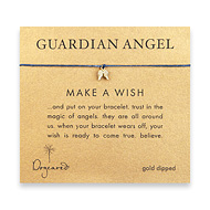 guardian angel make a wish bracelet with gold dipped angel wings on ocean irish linen