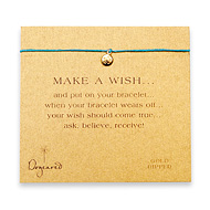 make a wish bracelet with gold dipped sand dollar on turquoise