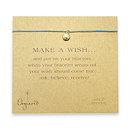 make a wish bracelet with gold dipped sand dollar on turquoise