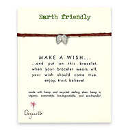 earth friendly make a wish bracelet with recycled angel wings on tobacco hemp