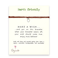 earth friendly make a wish bracelet with recycled pure heart on tobacco hemp