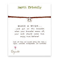 earth friendly make a wish bracelet with recycled peace sign on tobacco hemp
