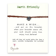 earth friendly make a wish bracelet with recycled tree on tobacco hemp