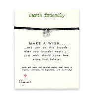 earth friendly make a wish bracelet with recycled plumeria on black hemp