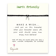 earth friendly make a wish bracelet with recycled wishbone on black hemp