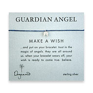 guardian angel make a wish bracelet with sterling silver angel wings on ocean irish linen