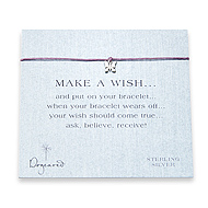 make a wish bracelet with sterling silver butterfly on lilac
