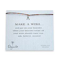 make a wish bracelet with sterling silver wishbone on tobacco