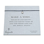 make a wish bracelet with sterling silver fleur di lis on black