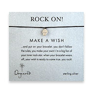 rock on make a wish bracelet with sterling silver skull on black irish linen