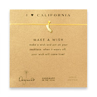 I love california, california necklace on gold, gold dipped