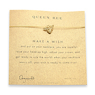queen bee gold dipped make a wish necklace on gold
