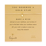 you deserve a gold star make a wish necklace with gold dipped teeny star on gold