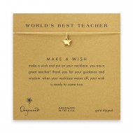 world's best teacher star necklace on gold, gold dipped