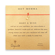 hot momma make a wish necklace with gold dipped high heel on red