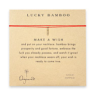 lucky bamboo make a wish necklace with gold dipped bamboo on red