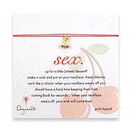 sex make a wish necklace with gold dipped cherries on red