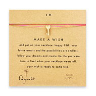 18 make a wish necklace with gold dipped key to my heart on berry
