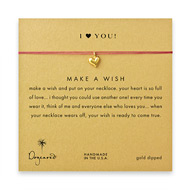 I (heart) you full heart necklace on berry, gold dipped