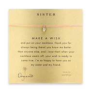 sister make a wish necklace with gold dipped baby heart on coral