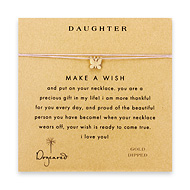 daughter make a wish necklace with gold dipped butterfly on pink