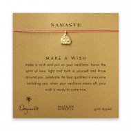 namaste buddha necklace on orange, gold dipped