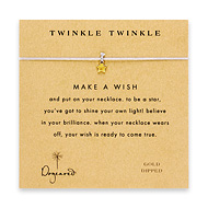 twinkle twinkle make a wish necklace with gold dipped teeny star on mint