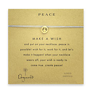 peace make a wish necklace with gold dipped peace sign on ocean