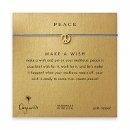 peace sign necklace on ocean, gold dipped
