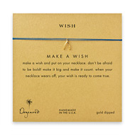 wish wishbone necklace on royal, gold dipped