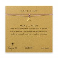 best aunt happy heart necklace on lavender, gold dipped